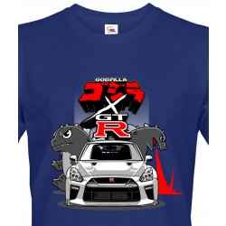 Bezvatriko.cz pánské tričko Nissan GTR Godzilla Canvas 1852 modrá