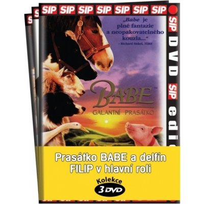 Prasátko Babe a delfín Filip v hlavní roli - kolekce 3 papírový obal DVD —  Heureka.cz
