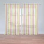 Sablio Záclony Žlutorůžové pruhy: 2ks 150x250cm – Hledejceny.cz