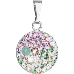 Evolution Group CZ Stříbrný přívěsek s krystaly Swarovski mix barev kulatý 34225.3 sakura