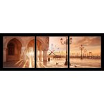 Obraz s hodinami 3D třídílný - 150 x 50 cm - San Marco in Venice, Italy at a dramatic sunrise San Marco v Benátkách, Itálie za dramatického východu slunce – Sleviste.cz