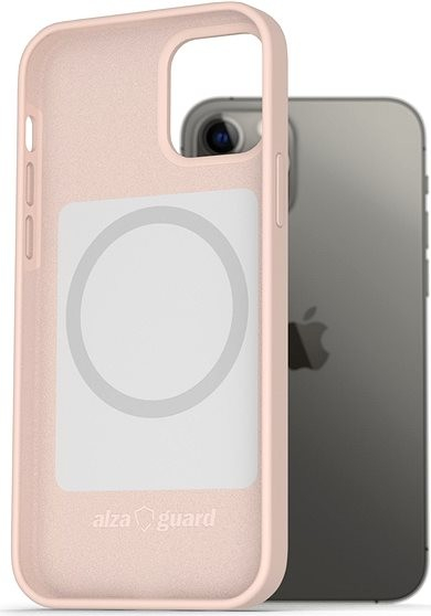 Pouzdro AlzaGuard Magsafe Silicone Case iPhone 12 / 12 Pro růžové