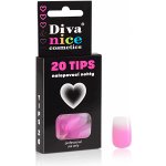 Diva & Nice Cosmetics Nalepovací umělé nehty TIPS 20 růžovobílá č. 27 – Zboží Dáma