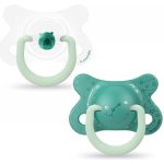 Suavinex šidítko den & noc fyziologické silikon medvěd zelená 2 ks – Zboží Dáma
