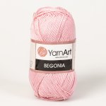YarnArt Pletací / háčkovací příze YarnArt BEGONIA 6313 světle růžová, jednobarevná, mercerovaná, 50g/169m