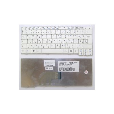 Billentyűzet Acer Aspire One A110 A150 D150 D250 531 ZG5 531H fehér MAGYAR layout