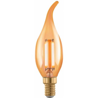 Eglo 110071 LED celoskleněná žárovka E14 Vintage filament CF35 plamínek 4W/28W 300lm 1700K GOLD DIM stmívatelná