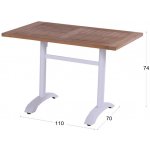 Hartman Folding Bistro jídelní stůl s teakovou deskou 110x70cm Royal White – Hledejceny.cz