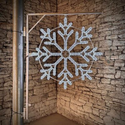 DECOLED Easy Fix 2D LED světelná vločka II, Ø 86 cm, ledově bílá 3D tisk, sada na veřejné osvětlení, hliník – Hledejceny.cz