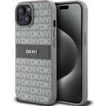 DKNY PU Leather Repeat Pattern Tonal Stripe pro iPhone 15 Beige – Zboží Mobilmania