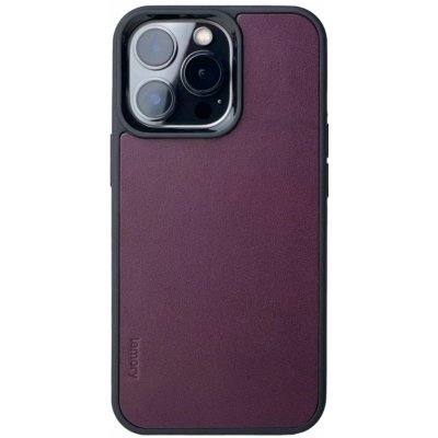 Pouzdro Lemory iPhone 13 Pro Max kožené s podporou MagSafe purpurová