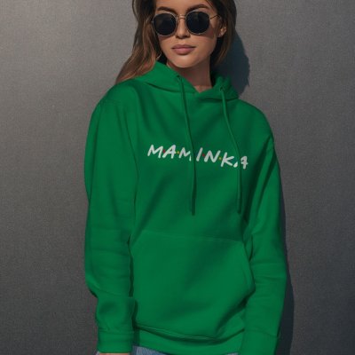 Maminka Friends logo styl dámská mikina pro maminku dárek ke Dni matek, narozeninám mikina pro mámu s potiskem originální dárek pro maminku Středně Zelená – Sleviste.cz