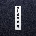 Šperky4U Ocelový přívěšek destička s textem LOVE + srdce OK1371 ST – Hledejceny.cz