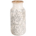 Béžová keramická dekorační váza se šedými ornamenty Gassia L - Ø 15*32 cm - Clayre & Eef – Hledejceny.cz