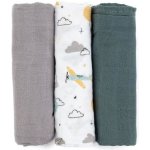 PETITE&MARS bambusová mušelínová Moussy Grey Planes 68 x 68 cm 3 ks – Sleviste.cz