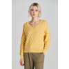 Dámský svetr a pulovr Gant svetr TEXTURED KNIT V-NECK žlutá