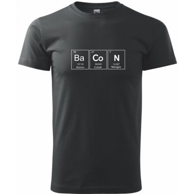 Bacon periodická tabulka Klasické pánské triko černá – Zboží Mobilmania