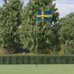 zahrada-XL Vlajka Švédska a stožár 5,55 m hliník – Hledejceny.cz