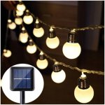 LUMILED solární světelný řetěz vánoční světla 20x LED 7,5 M solární světelný řetěz venkovní světlo IP44 teplá bílá 3000K žárovky pro vánoční zahradu venku – Sleviste.cz