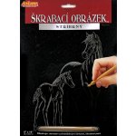 SMT Creatoys Škrabací obrázek stříbrný 20x25cm Kůň a hříbě – Sleviste.cz