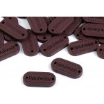 Dřevěná cedulka ovál Hand made 11 x 23 mm, ořech – Zboží Mobilmania