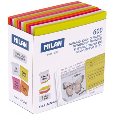 MILAN Blok lep MILAN Fluo průsvitný 76 x 76 mm (600 ks) – Hledejceny.cz