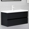 Koupelnový nábytek zahrada-XL Skříňka pod umyvadlo černá 90 x 38,5 x 45 cm dřevotříska