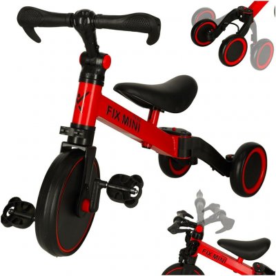 KIK Trike Fix Mini běžecká 3v1 s pedály červená – Sleviste.cz