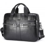 Bullcaptain pánská kožená brašna Faolán Černá textured 11L GWB054s3 – Zboží Mobilmania