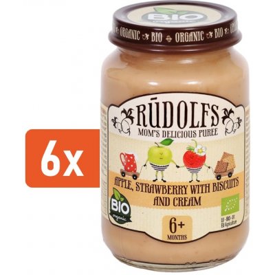 Rudolfs BIO jablko jahody sušenky smetana 6 x 190 g – Zboží Dáma