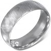 Prsteny Šperky eshop ocelový prstýnek stříbrné se šikmými zářezy BB3.6