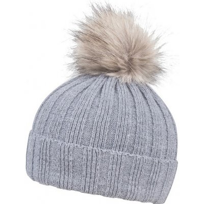 Bonastyl Pom zimní čepice s bambulí šedá světlá – Zboží Mobilmania