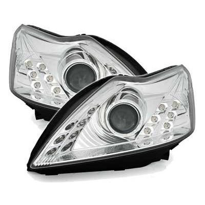 Ford Focus MK2 Facelift, rok 2/08-3/11 - Přední lampy Chrom LED – Zboží Mobilmania