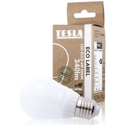 Tesla BL270430-4 LED žárovka BULB E27 4W 230V 340lm 180° 15000 hod 3000K Teplá bílá CRIRA?80 – Zboží Mobilmania