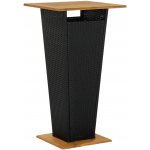 OMAXI 146668 Barový stůl černý 60 x 60 x 110 cm polyratan a masivní akácie – Hledejceny.cz