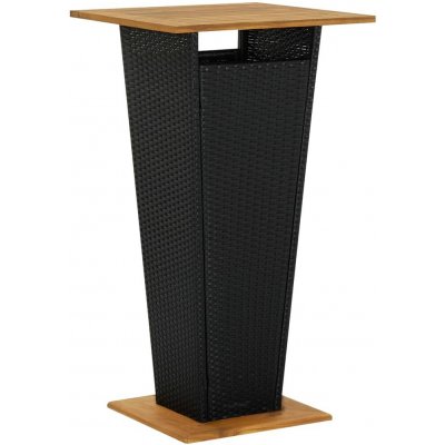 OMAXI 146668 Barový stůl černý 60 x 60 x 110 cm polyratan a masivní akácie – Hledejceny.cz