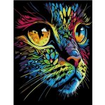 Grafix Malování podle čísel kočka 30 x 30 cm na černé plátno – Sleviste.cz