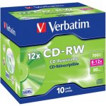 Verbatim CD-RW 700MB 8-12x, jewel, 10ks (43148) – Zboží Živě