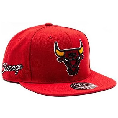 Mitchell & Ness NBA Logo History Fitted Hwc Chicago Bulls Red – Zboží Mobilmania