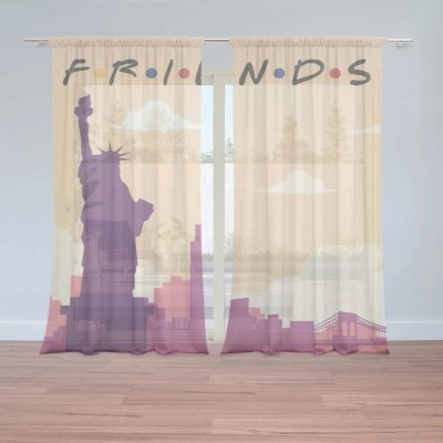 Sablio Záclony Seriál Přátelé FRIENDS Socha Svobody: 2ks 150x250cm – Zboží Mobilmania