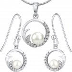 SILVEGO VIVA stříbrná perlová souprava šperků přívěsek a náušnice JJJS0949 – Sleviste.cz