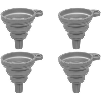 Ruhhy 20758 Skládací silikonový trychtýř 4 ks, šedý – Zboží Dáma