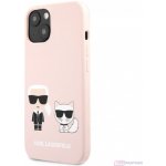 Pouzdro Karl Lagerfeld and Choupette Liquid Silicone Apple iPhone 13 mini růžové – Zboží Živě