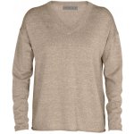 ICEBREAKER dámský svetr Wmns Flaxen LS V Sweater British Tan Hthr – Zboží Mobilmania