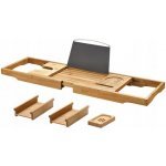 SONGMICS Podnos na vanu bambusový přírodní 75-109cm – Zboží Dáma