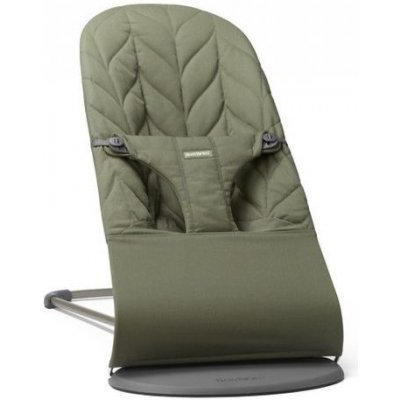 BabyBjörn lehátko Bouncer Bliss Dark green Woven Petal, tmavě šedá konstrukce – Zboží Dáma