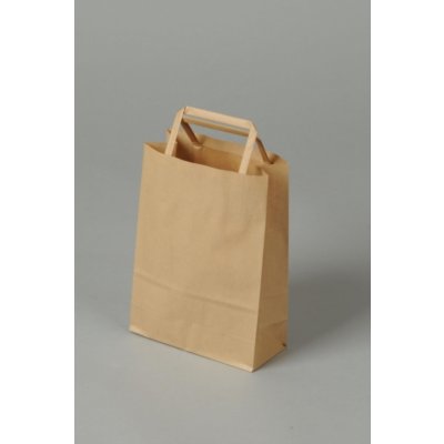 Papírová taška hnědá - 44 x 14 x 50 cm, ploché ucho, 1 ks – Zboží Mobilmania