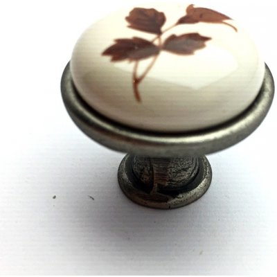 Interex TOSCA nikl patina/ porcelán s lístkem 30 mm – Hledejceny.cz