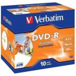 Verbatim DVD-R 4,7GB 16x, printable, plastová krabička, 10ks (43521) – Zboží Živě