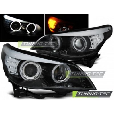 Světla přední BMW E60/E61 03-07 BLACK LED INDIC. – Zbozi.Blesk.cz